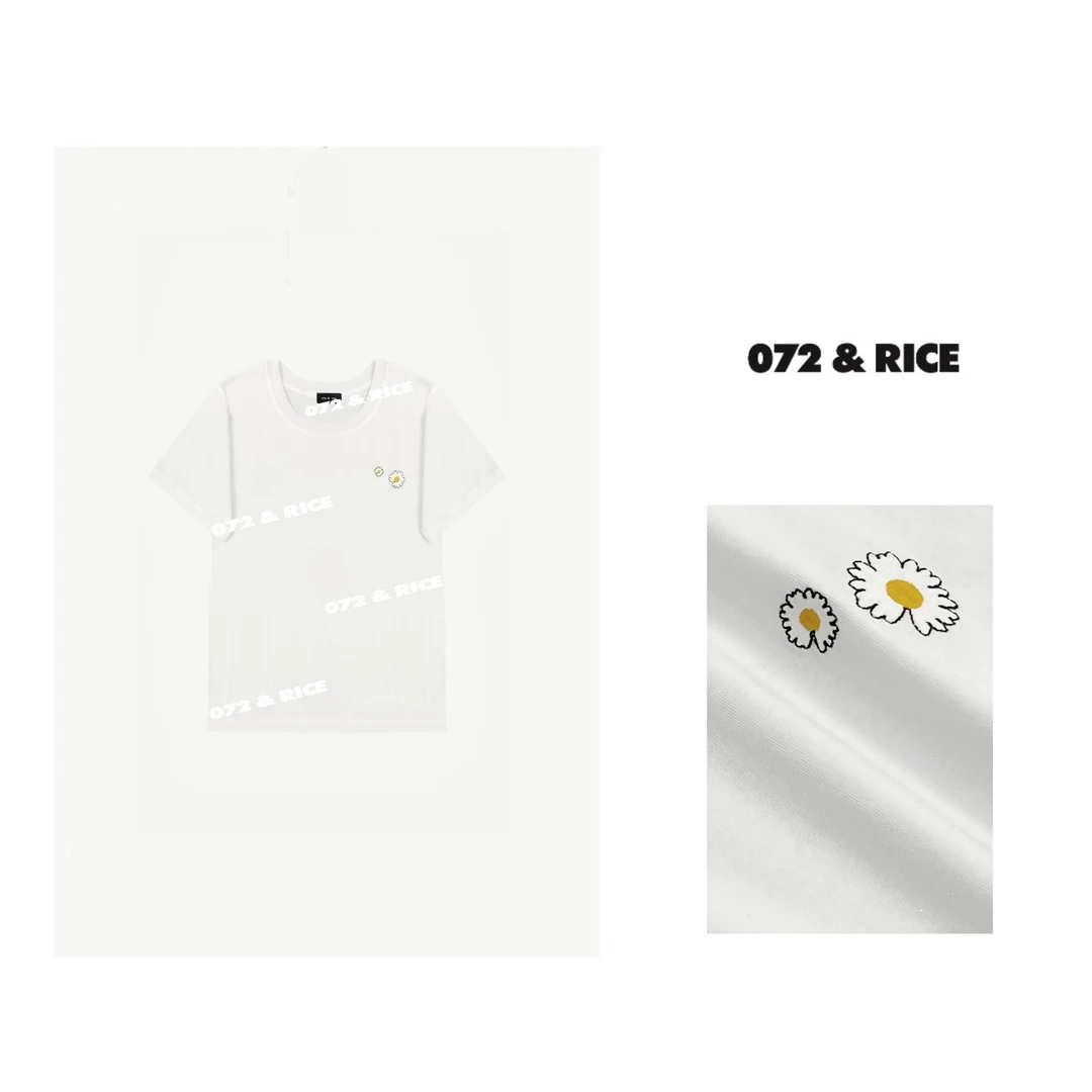 072 & RICE【小雏菊】夏季休闲百搭圆领短袖T恤 24HE10 FF