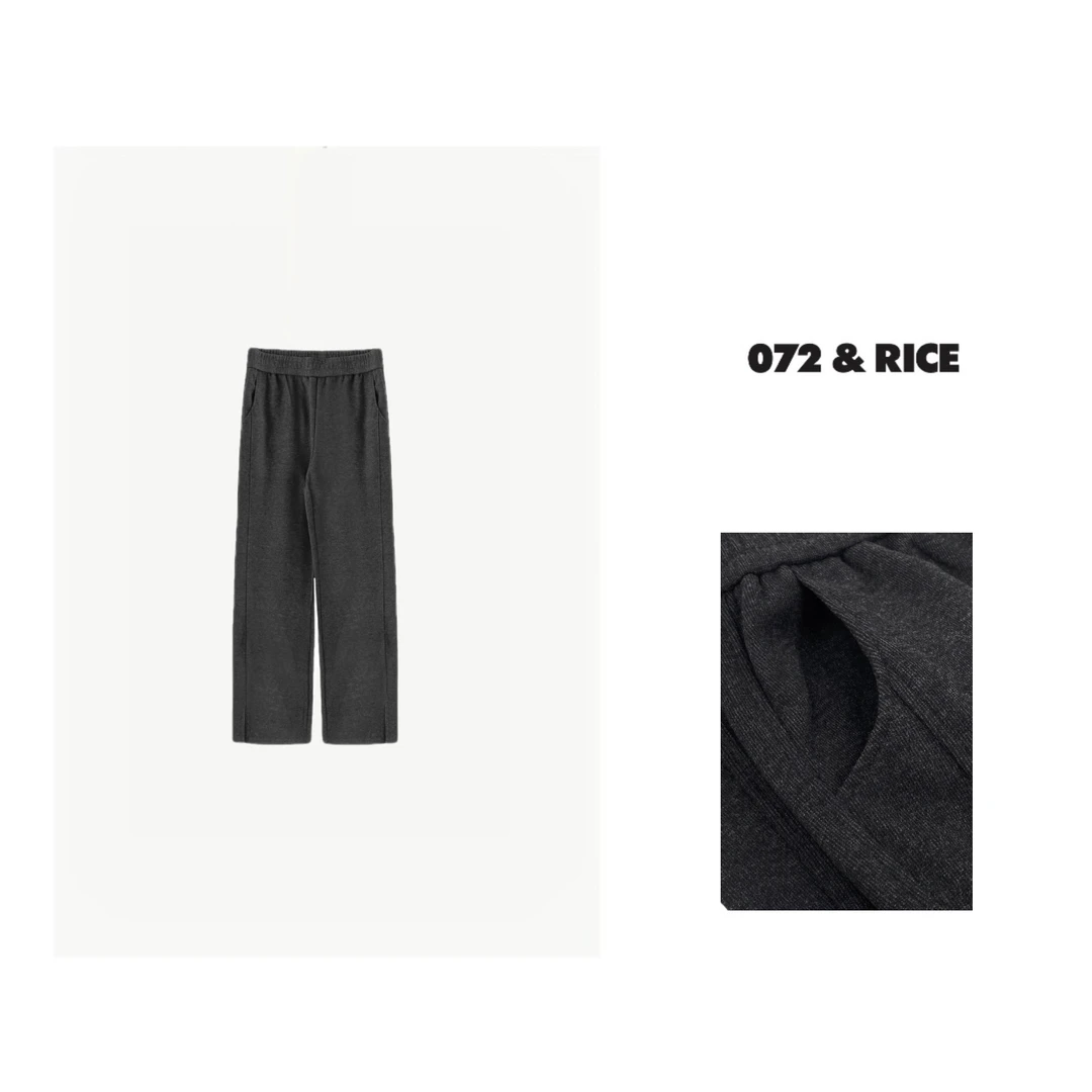 072 & RICE【方舟裤】休闲宽松垂感毛呢直筒阔腿裤 LBT2619 125FF