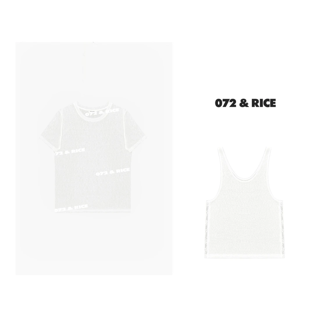072 & RICE【芭蕾女孩】圆领短袖T恤+背心(两件套) 24S018Z FF