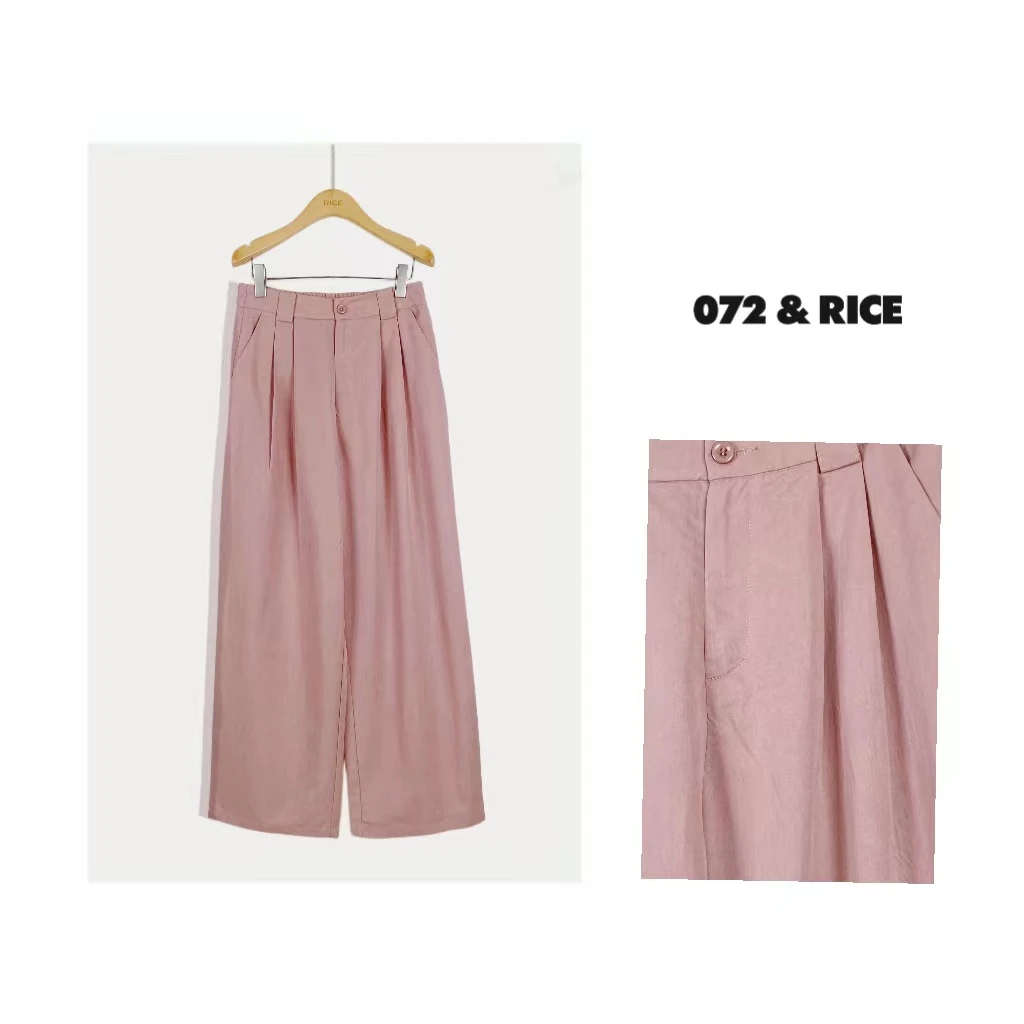 072 & RICE【皮粉裤】夏季休闲阔腿西装长裤 KB067 FF