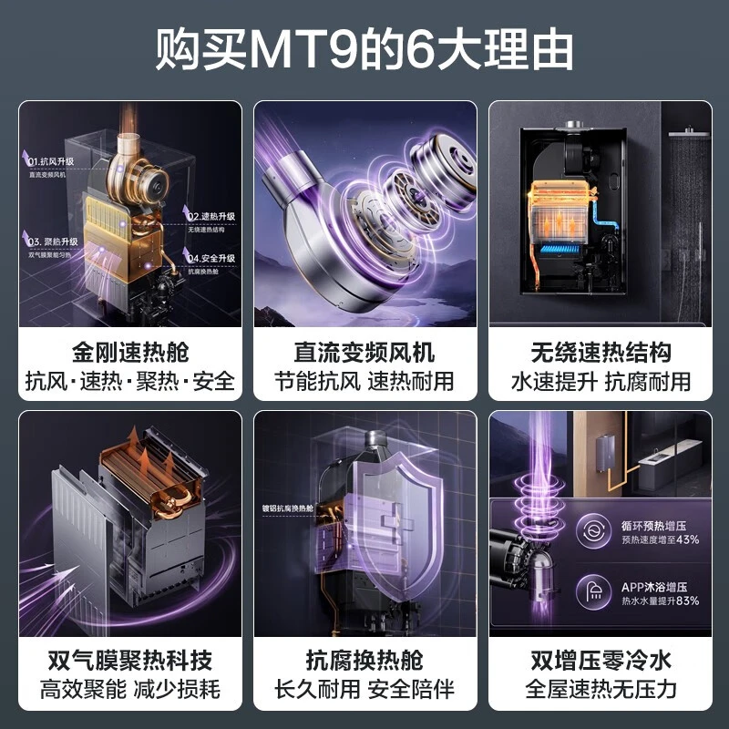 美的MT9燃气热水器 节能双增压水伺服家用省气恒温速热零冷水智能