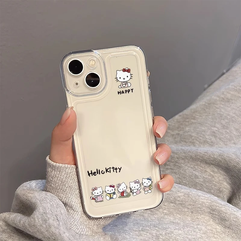 一排kt猫适用适用苹果15promax手机壳简约iphone14Pro可爱13创意1