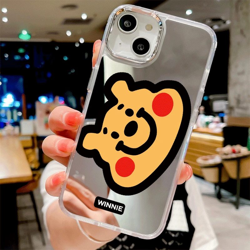 维尼熊xr/xs适用苹果15/14ProMax手机壳11镜面iphone13可爱16少女
