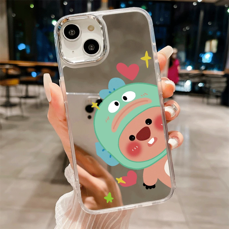 loopy露比海狸适用苹果15/14ProMax手机壳11镜面iphone13可爱16少