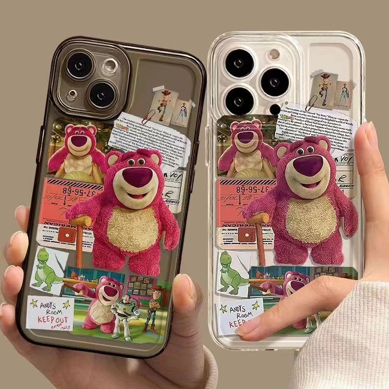 草莓熊iphone14ProMax手机壳适用苹果13可爱16情侣11透明15女孩xr