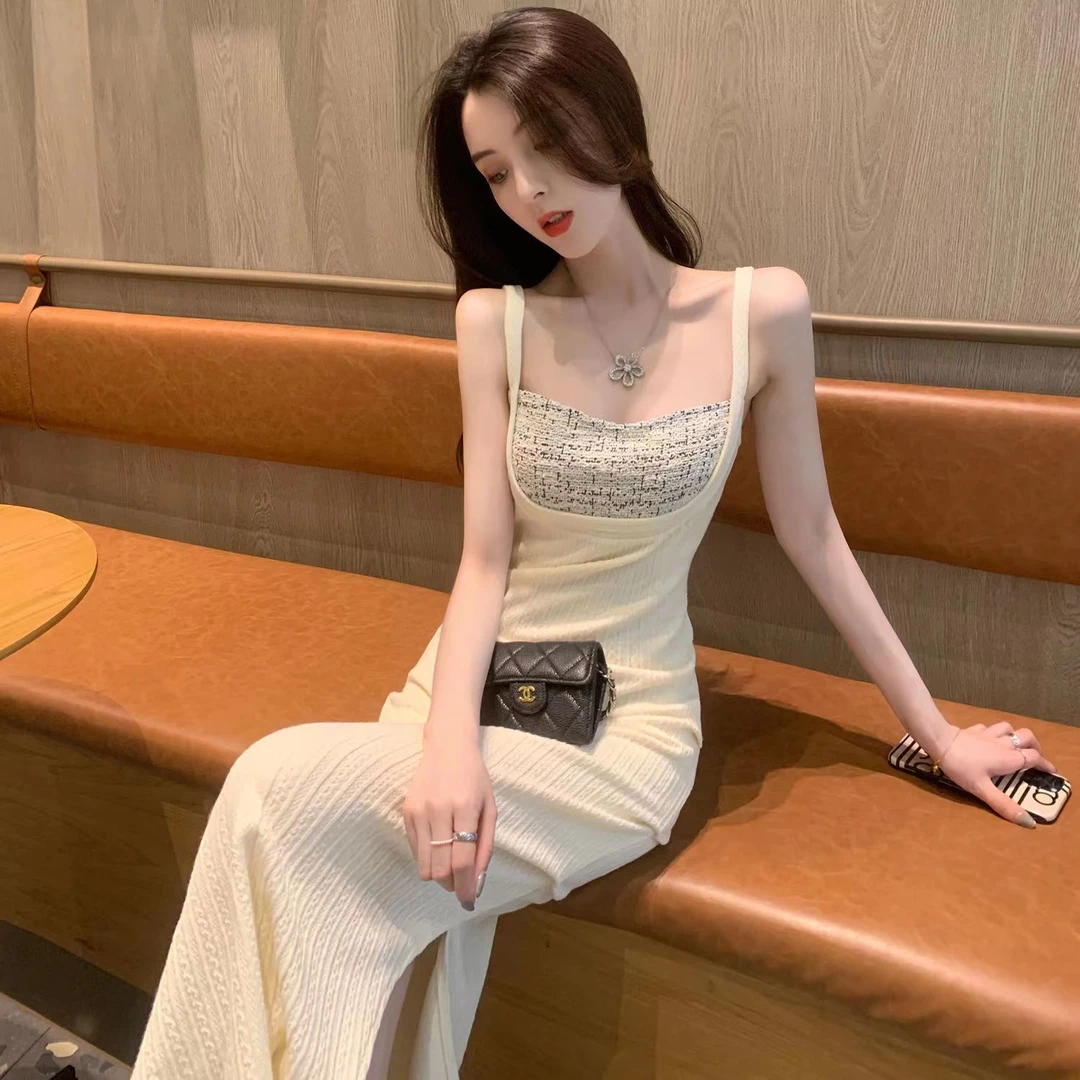 2024夏季新小香风上档次显瘦女气质律动莫兰迪小众设计裙子薄款