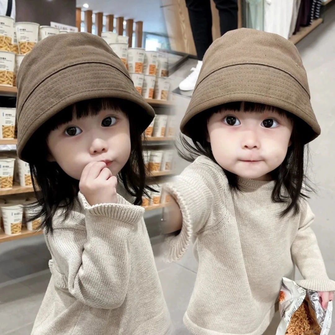 婴儿帽子春秋季ins日系水桶帽宝宝遮阳帽秋冬款帅气渔夫帽网红