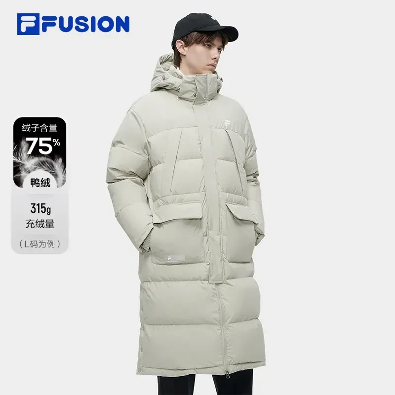 Fila/斐乐男女羽绒服冬季中长款连帽运动户外羽绒服T11M345906
