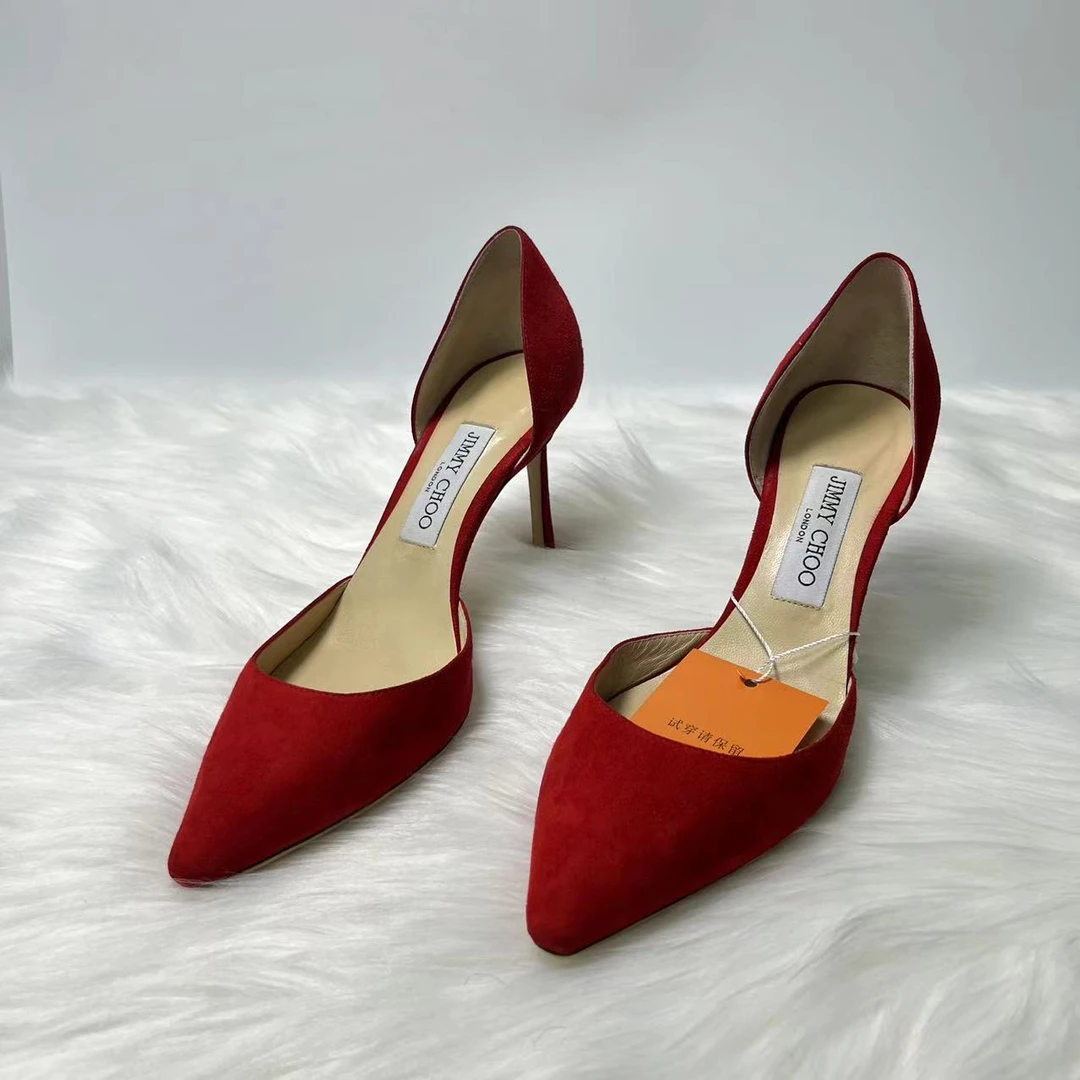 JIMMY CHOO/吉米周【全新】红色麂皮面全开高跟鞋 38码 编号：Y97