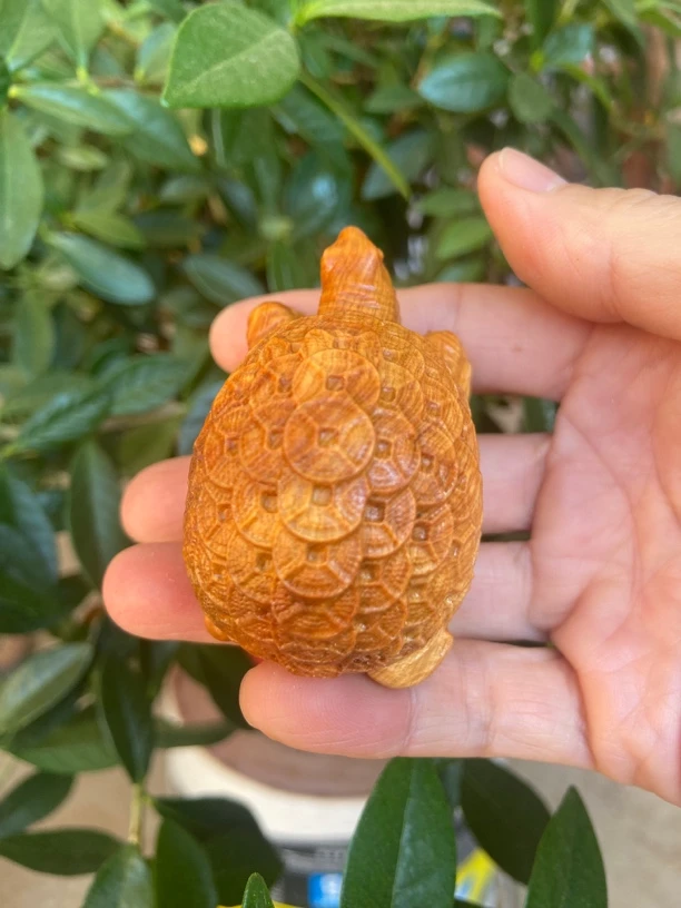 《金钱龟》崖柏手把件 木雕工艺 油性爆表 香味浓郁