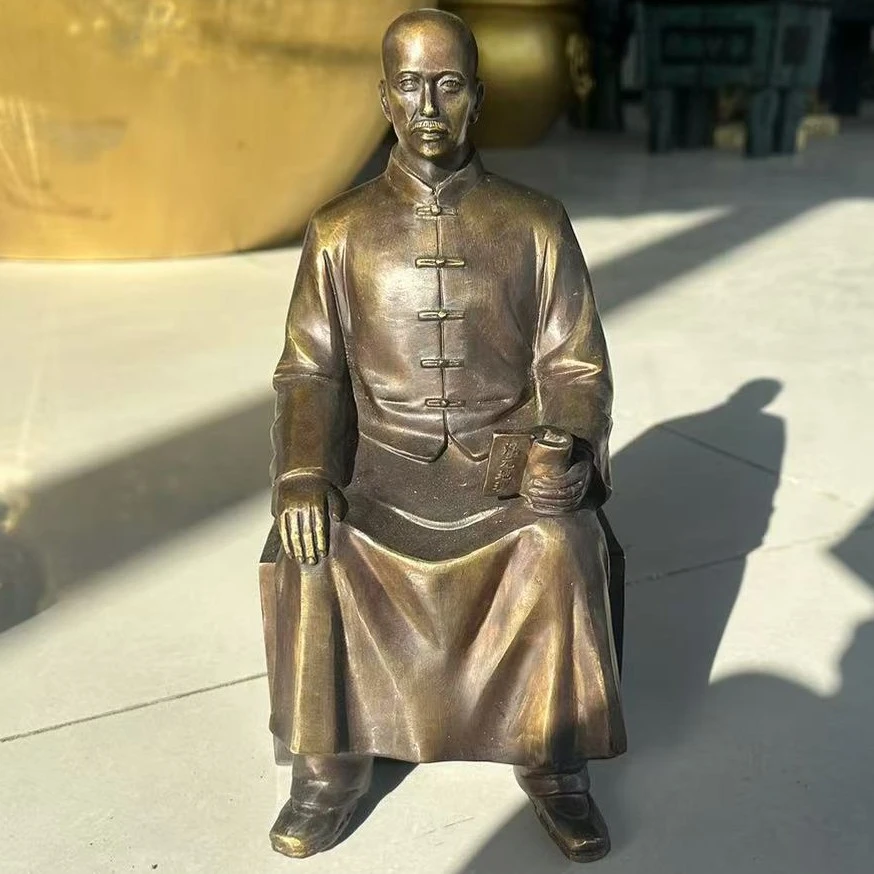 人物铜雕铸铜人物雕塑古代纯黄铜人物雕像摆件定制厂家