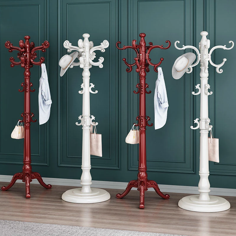 欧式实木衣帽架落地卧室挂衣架单杆立式衣服架子简约现代家用包架