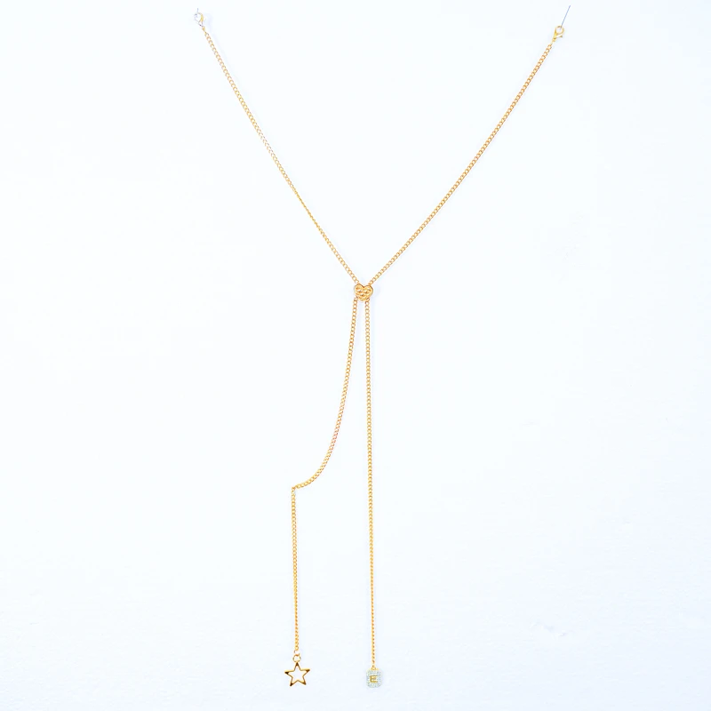 非金属莫桑石项链 新款金色百搭气质简约轻奢高级感挂件配饰吊坠