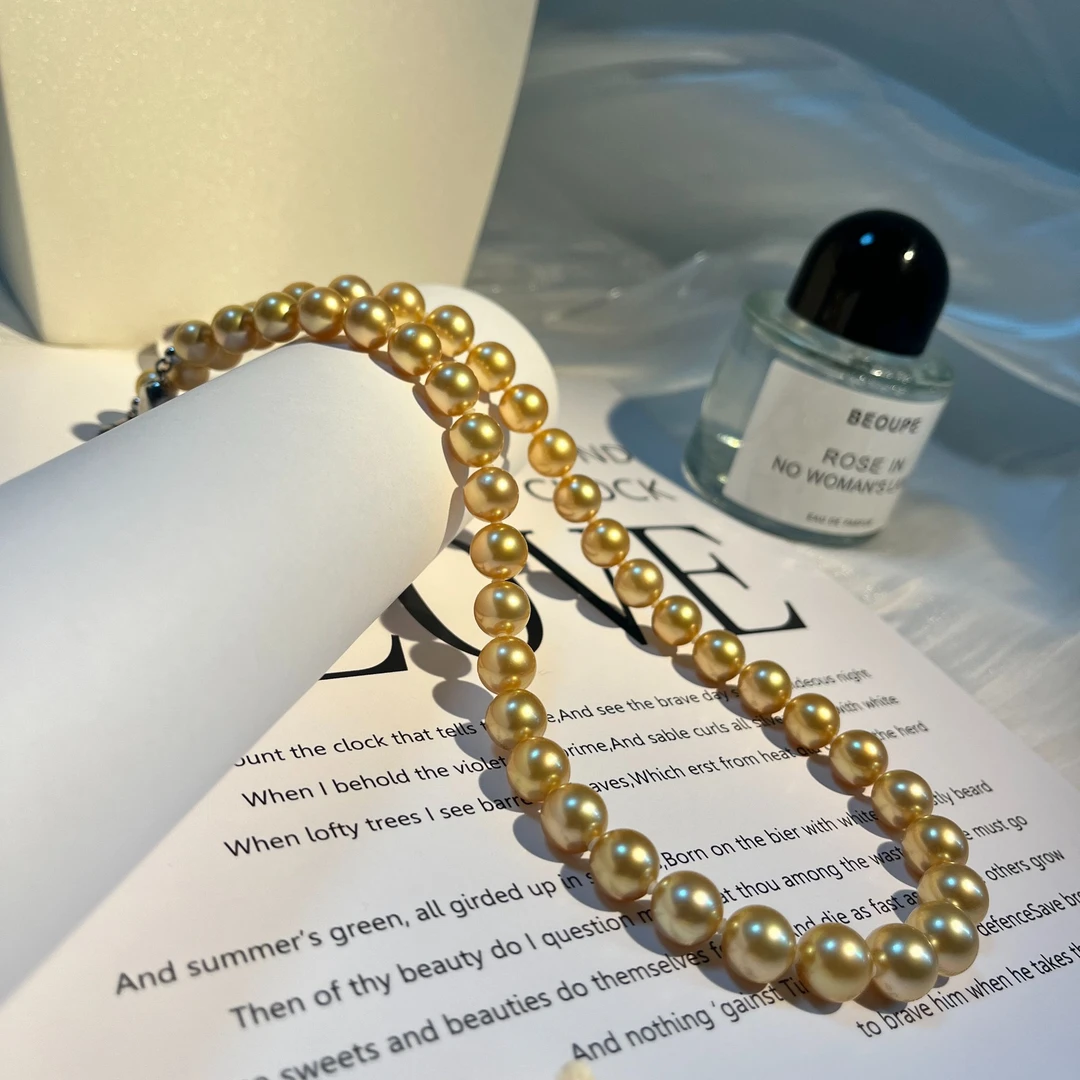 海水金珠珍珠项链强光妈妈金色经典【直播间选珠 多样性发一