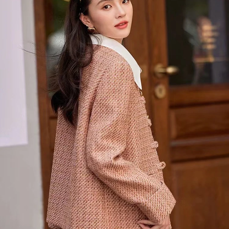 【中秋】新款秋季小香风时尚外套法式轻奢风粗花呢上衣外套气质