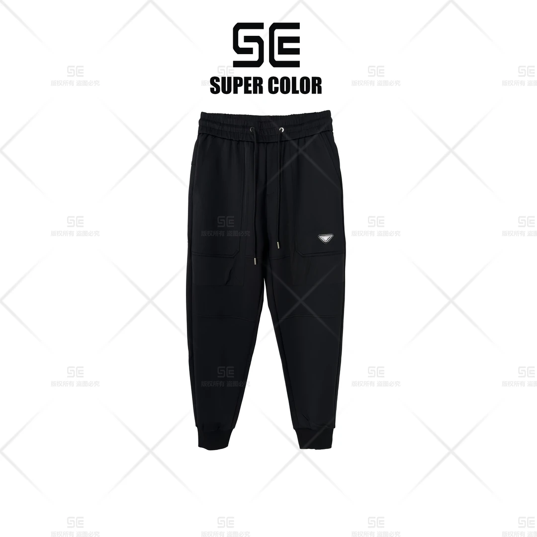 supercolor【简约三角百搭卫裤】24ss//新款潮流拼接卫裤CS1