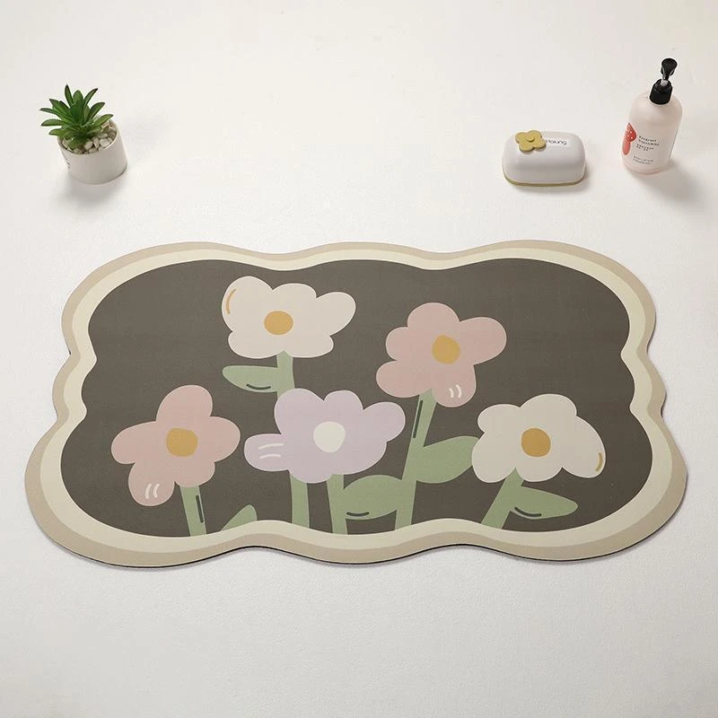 【浴室】卫生间门口地垫防滑脚垫硅藻泥吸水垫厕所洗手间地毯简约