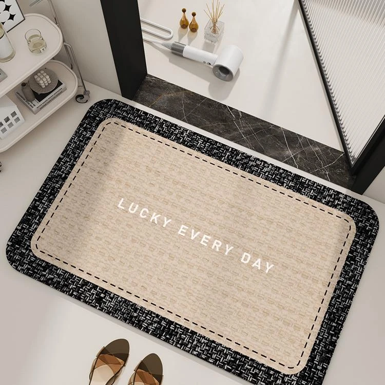 硅藻泥吸水垫卫生间地垫浴室门口防滑脚垫卫浴厕所洗手间速干地毯