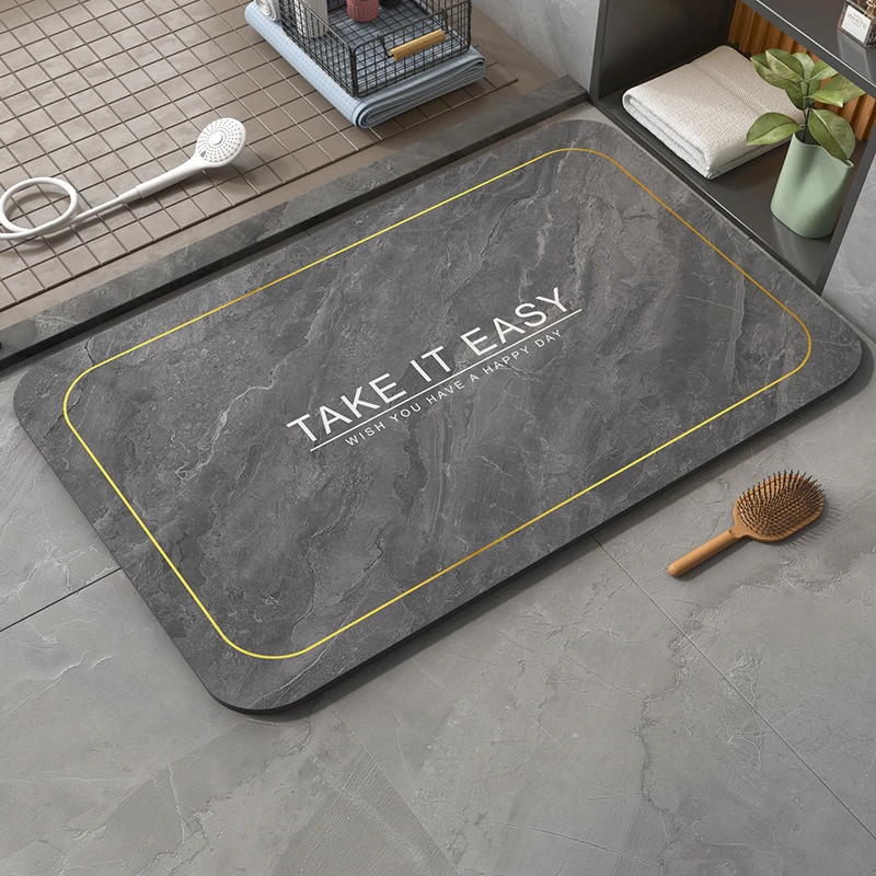 硅藻泥吸水垫卫生间浴室门口速干防滑脚垫家用卫浴厕所洗手间地毯