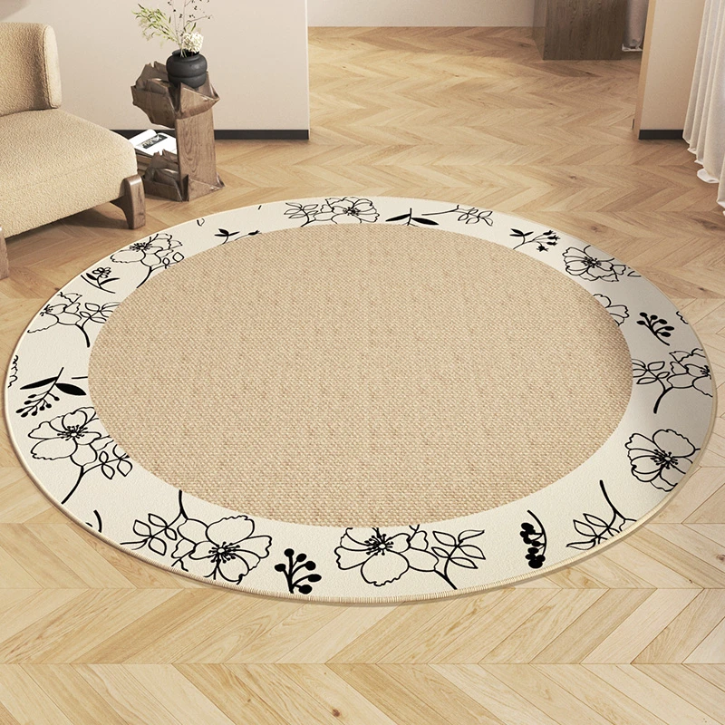 圆形地毯高级感客厅茶几椅子垫2025新款卧室书房脚垫电脑转椅地垫