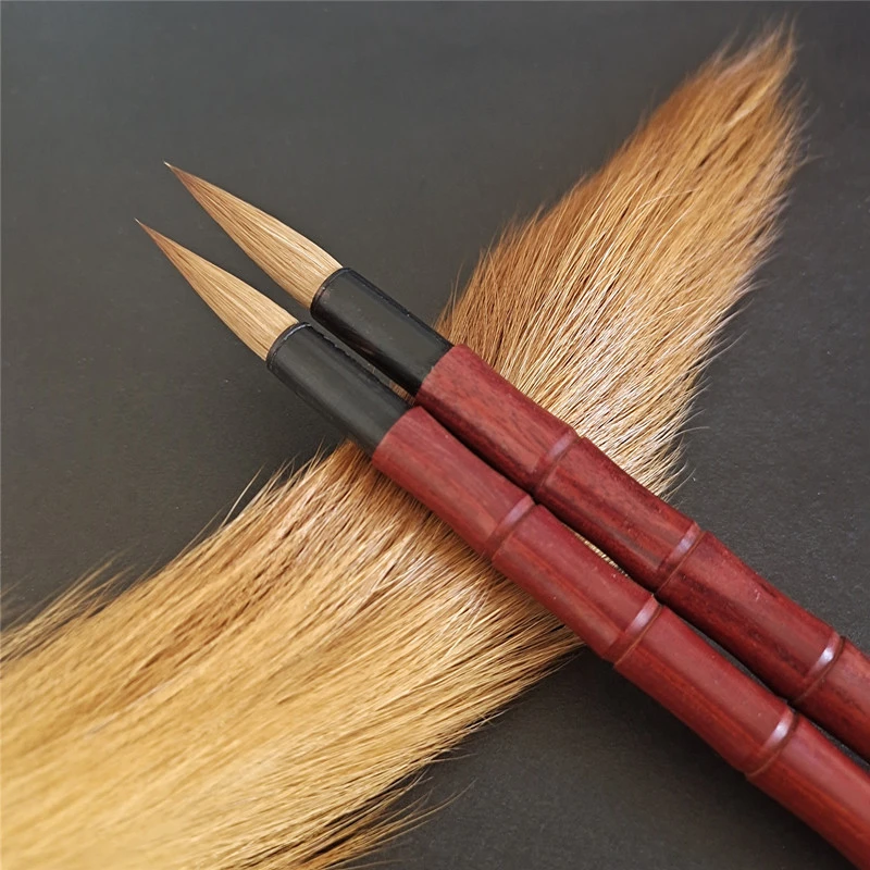 竹节纯狼毫毛笔小叶紫檀笔杆楷行书二王行草纯狼毫大中楷书法用笔