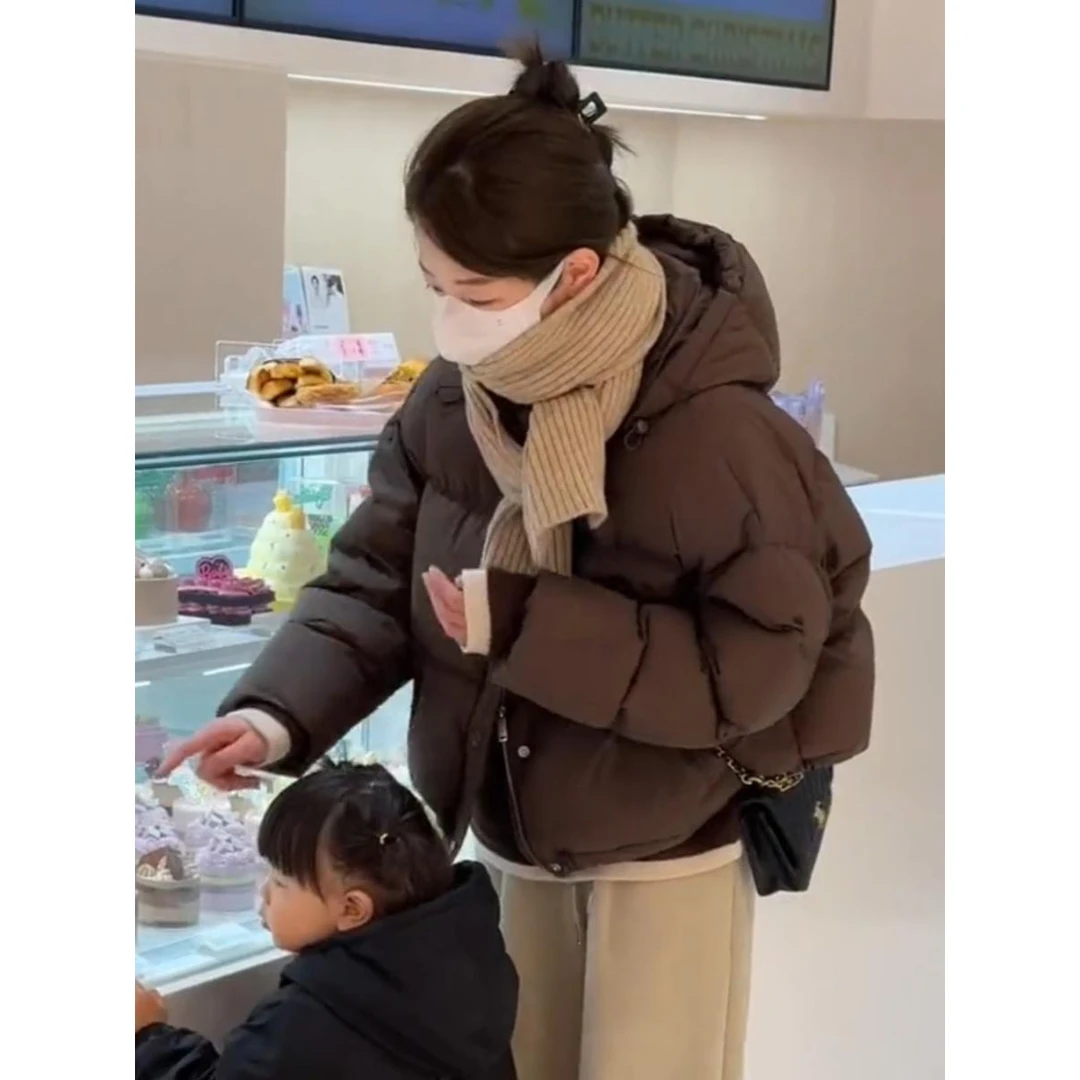 冬季羽绒棉服女新款韩版慵懒风菱格宽松显瘦小个子加厚棉衣现货