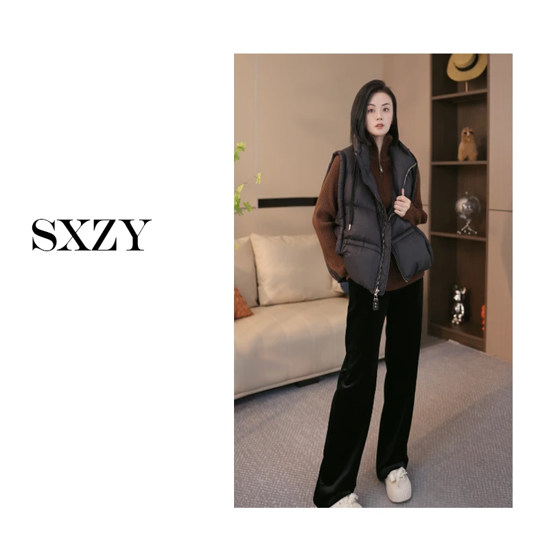 ‘SXZY’【梦里雪乡】立领羽绒棉马甲短款百搭背心坎肩