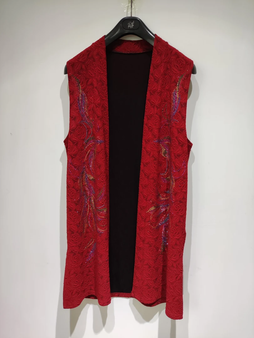 春秋大码背心    加大弹力女衫 百搭开衫时尚镶钻妈妈衫198