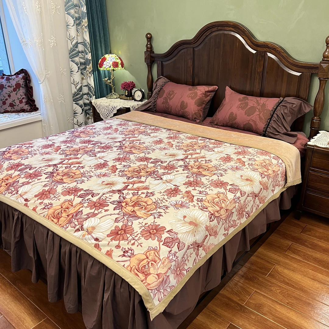 【玉兰姐姐】双面复古沙发毯/床盖毯装饰艺术披风毯毛毯