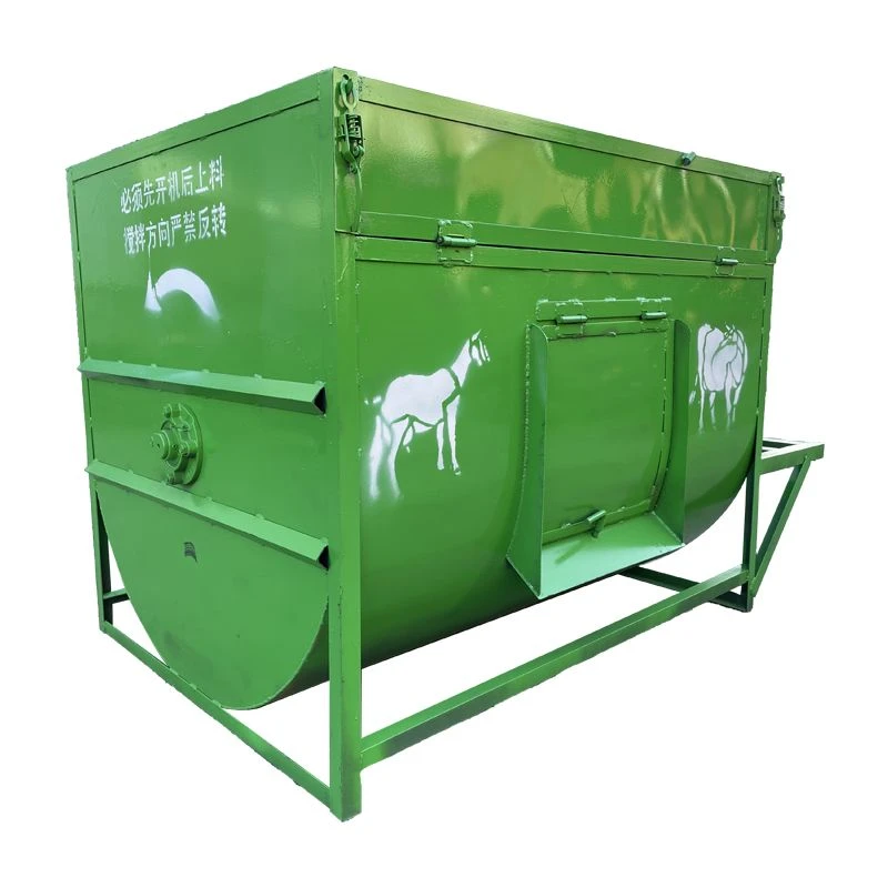 新款卧式养殖牛羊混合牛料饲草饲料酒糟草料干湿两用搅拌机拌草机