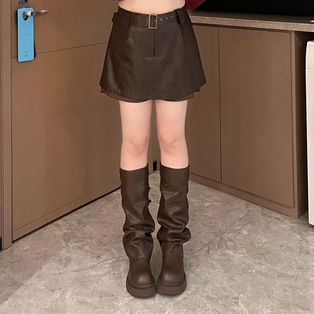 维维&南岛风大码女装春秋新款复古高腰女胖mm显瘦a字半身裙ZWW295