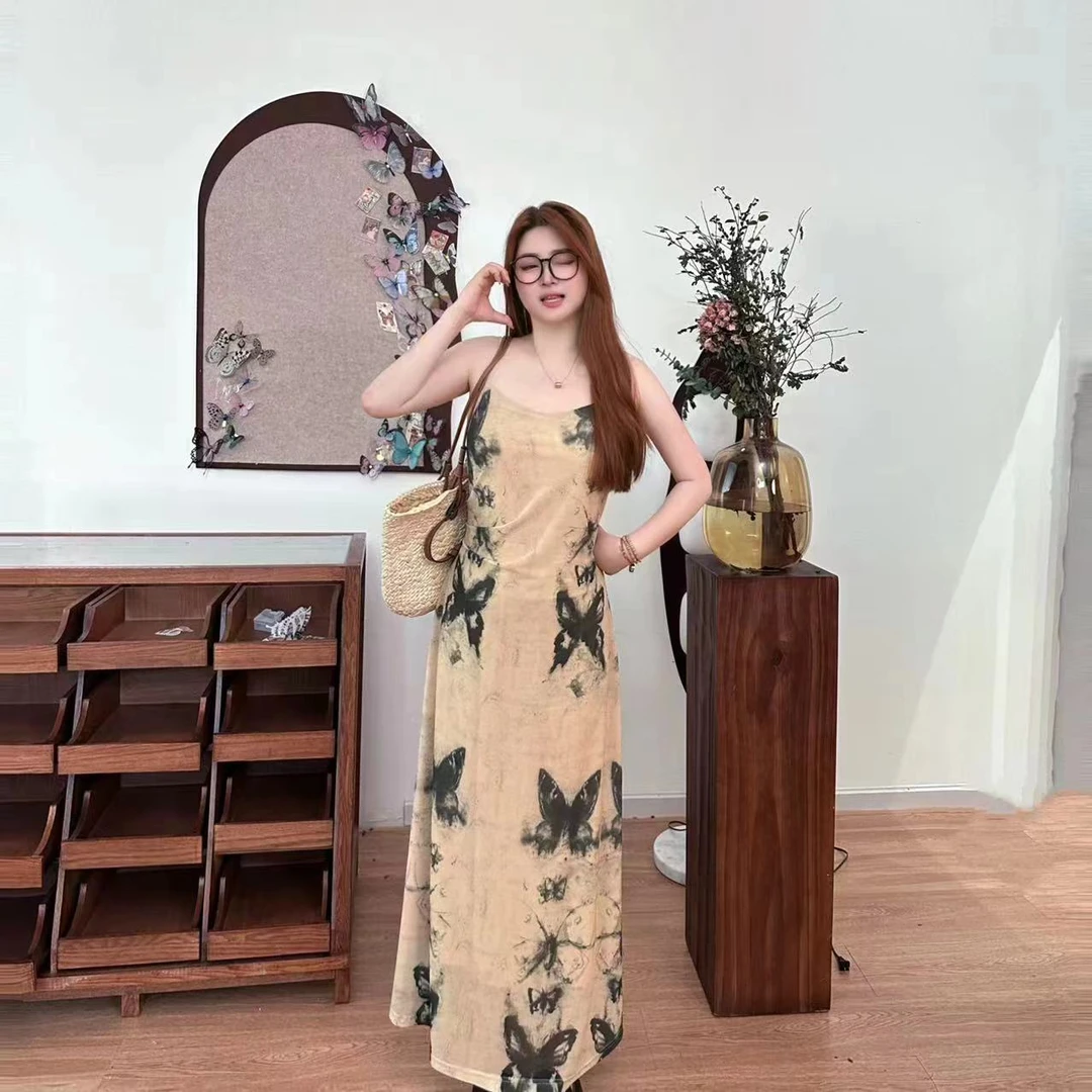 维维&南岛风大码女装新款夏季连衣裙吊带胖mm长裙洋气显瘦ZWW88