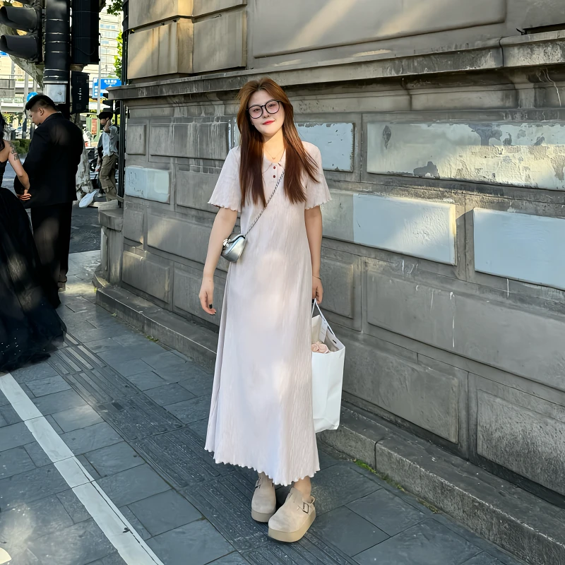 南岛风大码女装新款夏季微胖裙子遮肚子胖mm显瘦连衣裙ZYY658