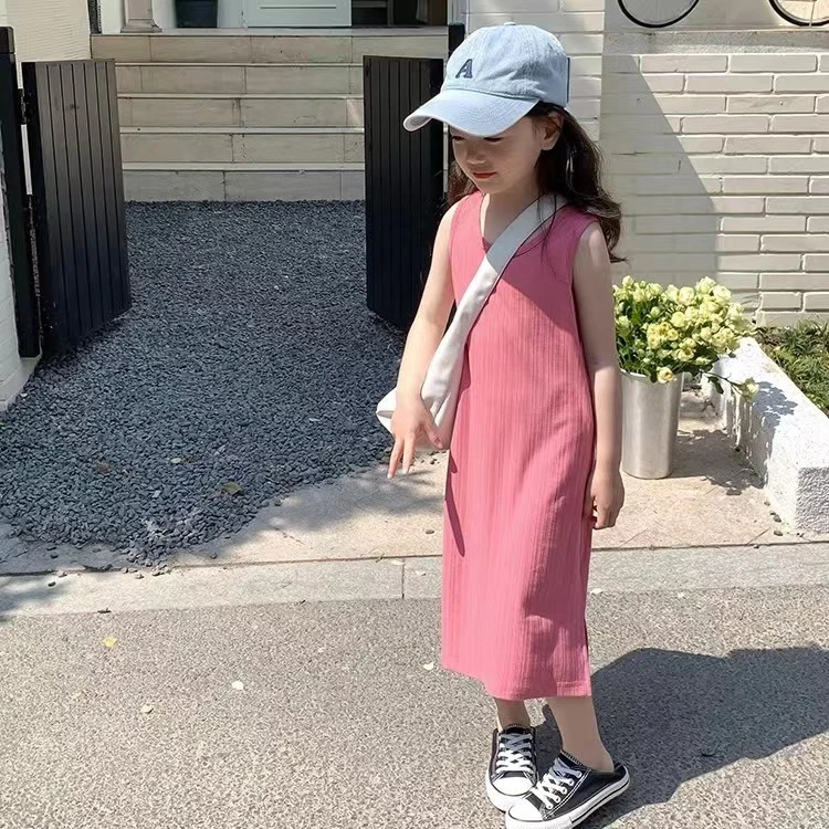 【女童冰丝连衣裙】宝宝夏季儿童女孩洋气韩版中长款宽松背心科学