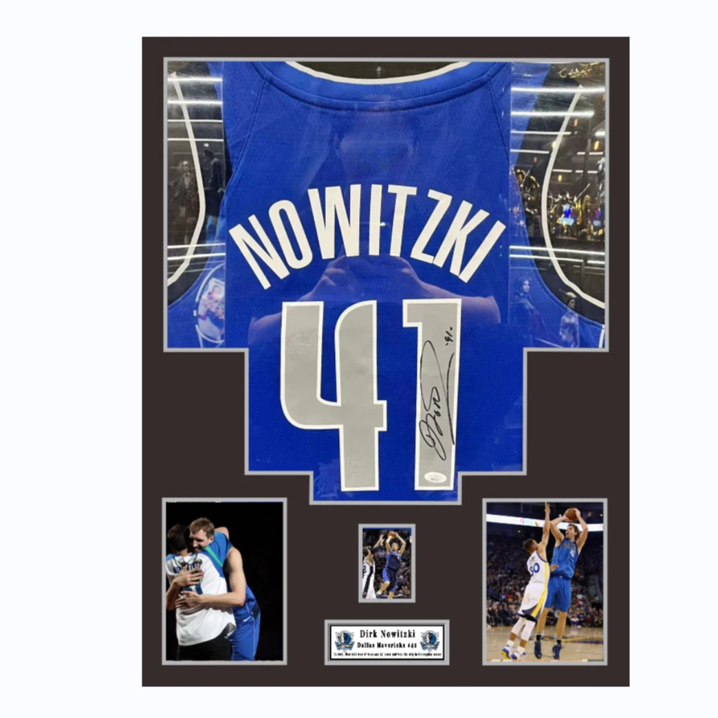 【TIPTOP亲签】诺维斯基 蓝色 41号 独行侠 14-17赛季球衣 证书JSA