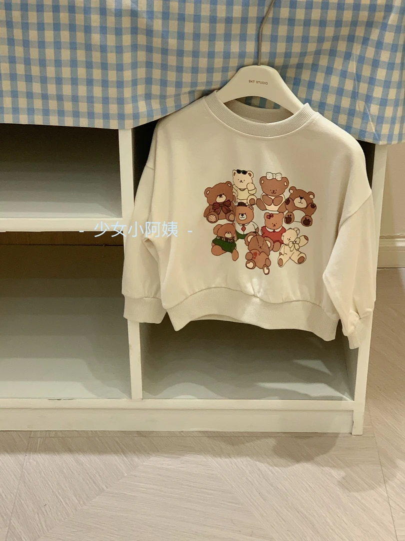 幼稚园穿搭2024春季新款儿童宝宝卡通卫衣卫衣裤两件套女童套装