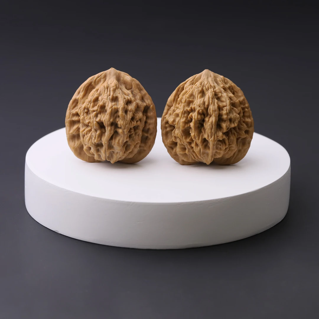 S7700【虎头】微打底陕西山地果麦穗虎头文玩核桃手把件