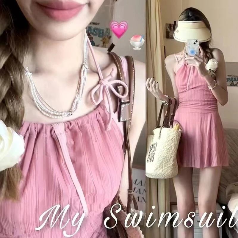 连体泳衣女夏季新款性感纯欲风ins网红同款显瘦修身度假温泉泳装