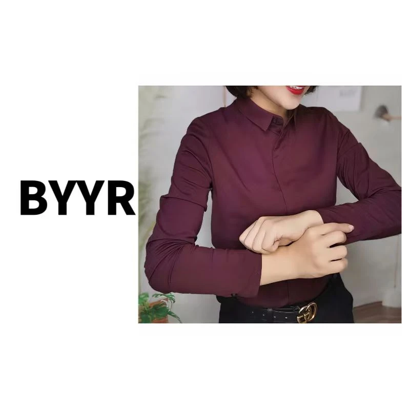 伴月伊人  纯色百搭长袖衬衣（升级款）