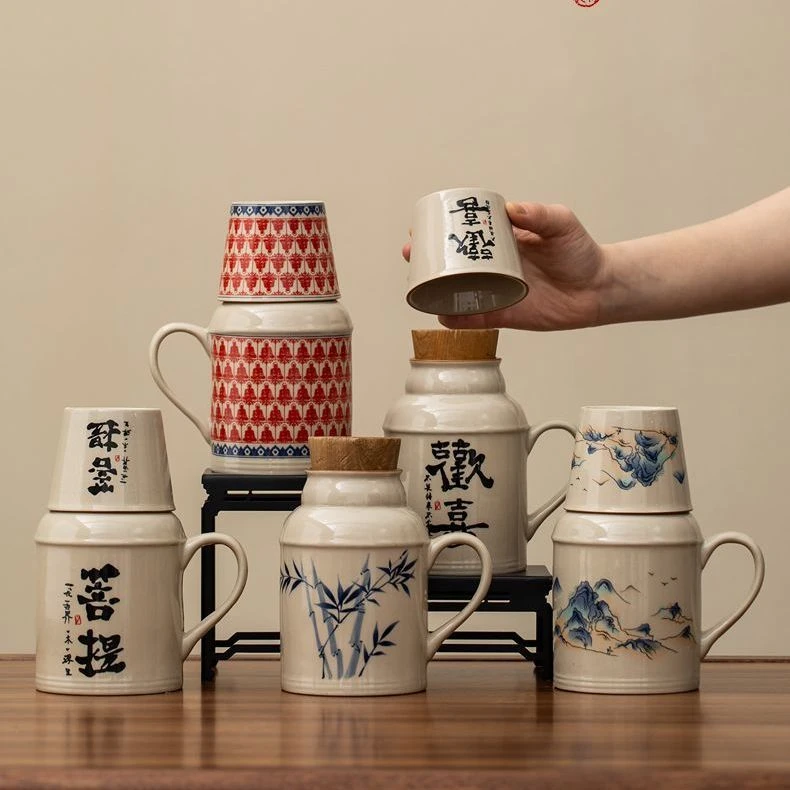 【冬季】小暖壶开水壶家用办公大容量带杯子陶瓷带盖焖茶杯泡茶壶G