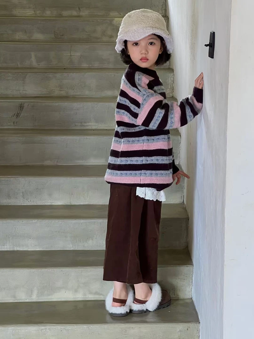 网红款拼接毛衣系列女童