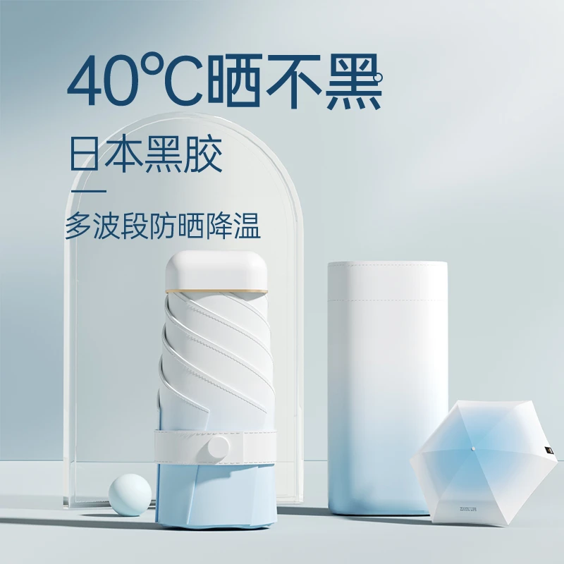 左都太阳伞遮阳防晒女防紫外线迷你轻小巧便携折叠口袋伞黑胶