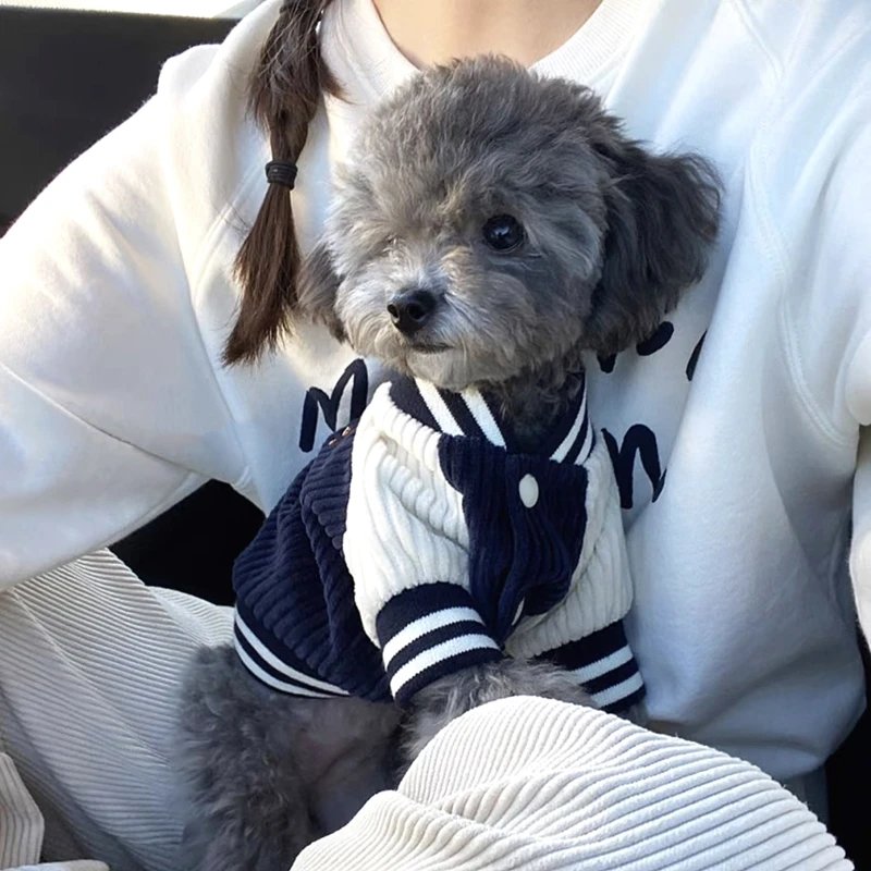 韩版狗狗棒球服宠物夹克泰迪衣服比熊博美小型犬猫咪秋冬装保暖衣