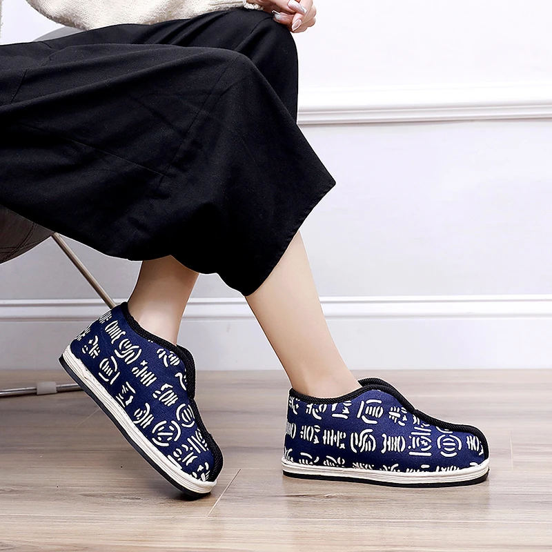 保暖布鞋女手工千层底低帮懒人鞋民族风加绒保暖布底棉鞋女棉花鞋