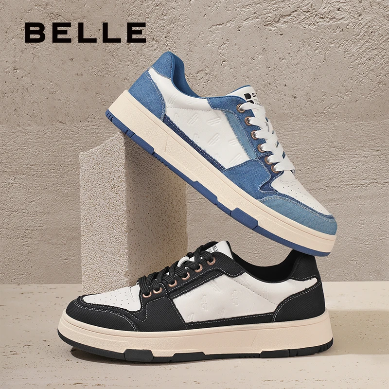 百丽时尚撞色休闲鞋男舒适秋新厚底面包鞋舒适低帮板鞋A1218CM3