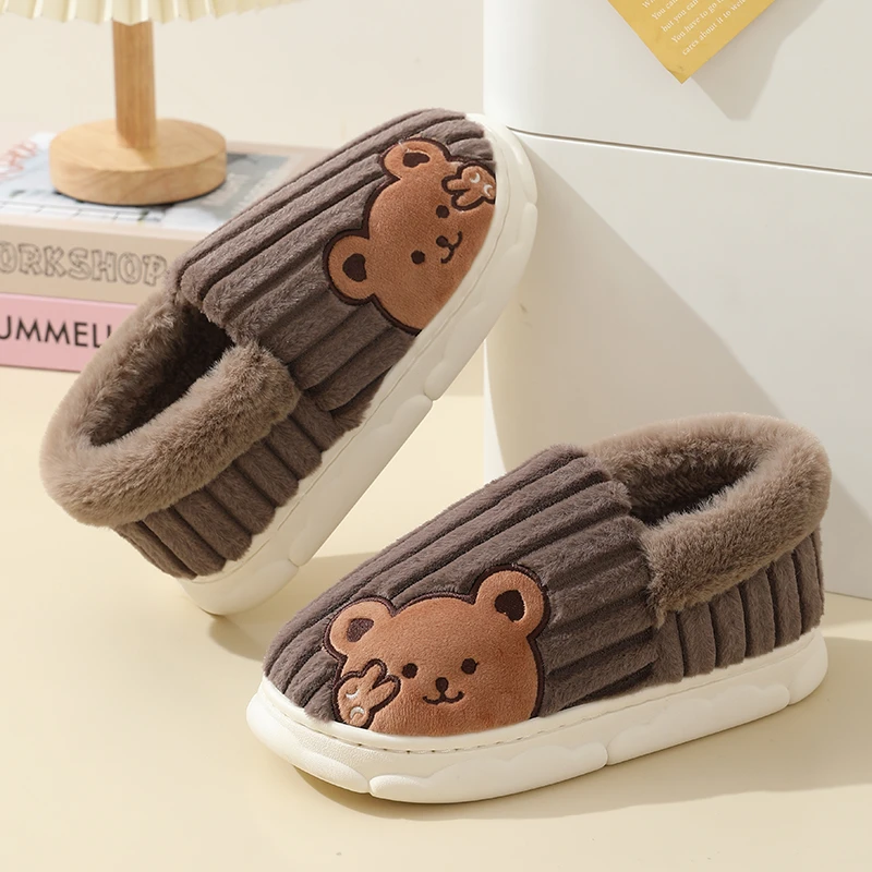 儿童包跟棉拖鞋冬季可爱卡通保暖中大童防滑居家大男孩学生棉拖鞋