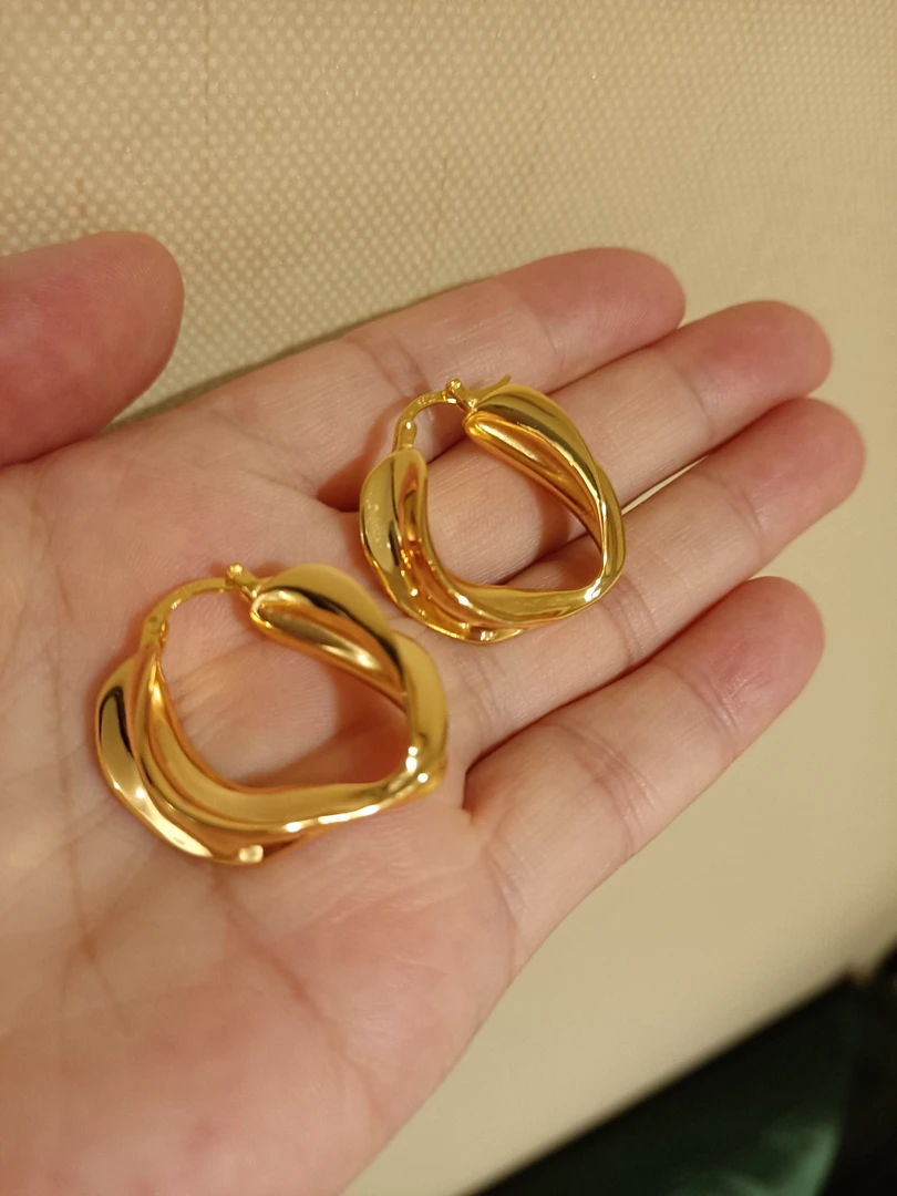 925银耳饰 【Qarlighach】Altun yalatkan银镀金耳环高端设计感