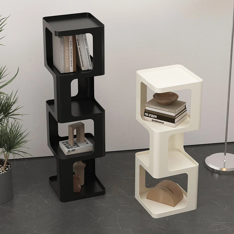 创意小书架转角落地收纳置物架墙边窄柜铁艺置物柜角落墙角书柜铁