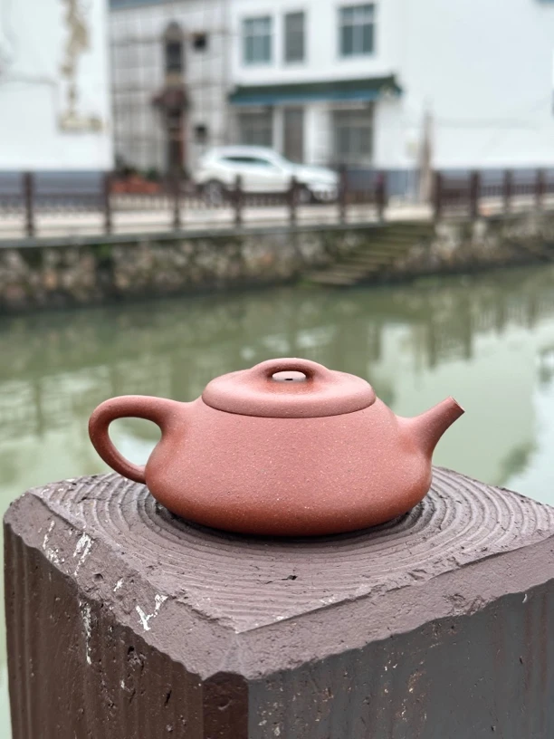 大红泥纳瓢110ml半手工紫砂茶壶原矿泥小容量石瓢宜兴紫砂壶家用
