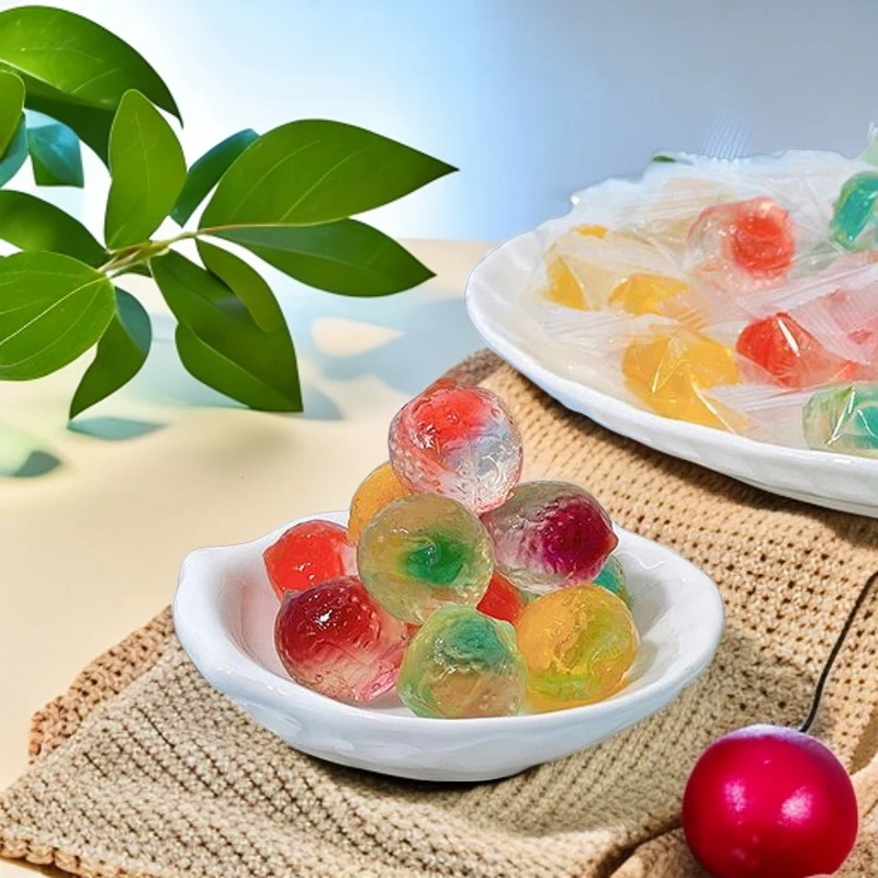 爆浆水果软糖零食年货混合水果味喜糖招待果汁糖果礼物夹心橡皮糖